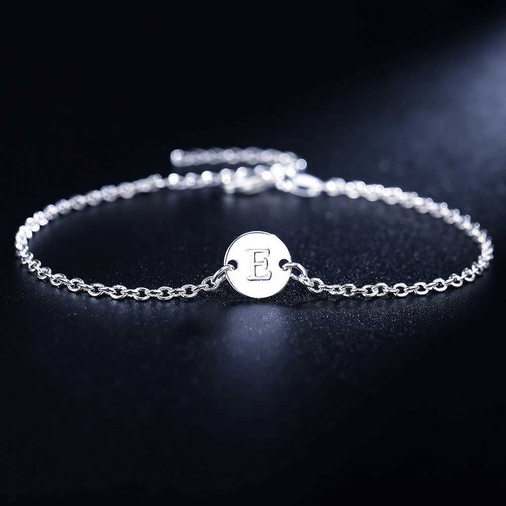 New trend 925 sterling Silver 25 letter cards Chain Bracelets for Women Fashion wedding Party fine Jewelry Christmas GiftsT251110
