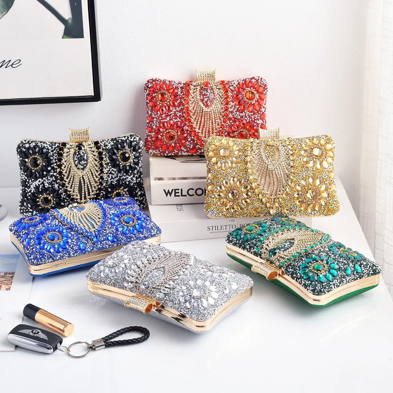 Luxury Green Tassel Evening Clutch Bag for Women Diamond Party Purse Small Shoulder Chain Handbag Wedding Elegant Holder R251110
