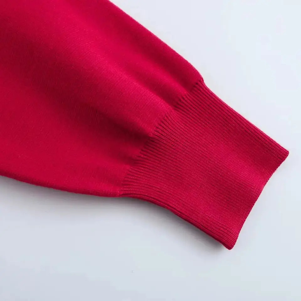 Women Cropped Knit Cardigan Buttons Round Neck Long Sleeves Ribbed Cuffs Autumn Knitted Sweater Coat 5536032 251103