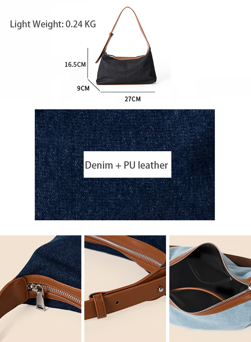 Designer Bag Denim Bag Small Handbag for Women Lady Purse Jean Shoulder Bag Vintage Luxury Handbag Classic Under Arm Bag