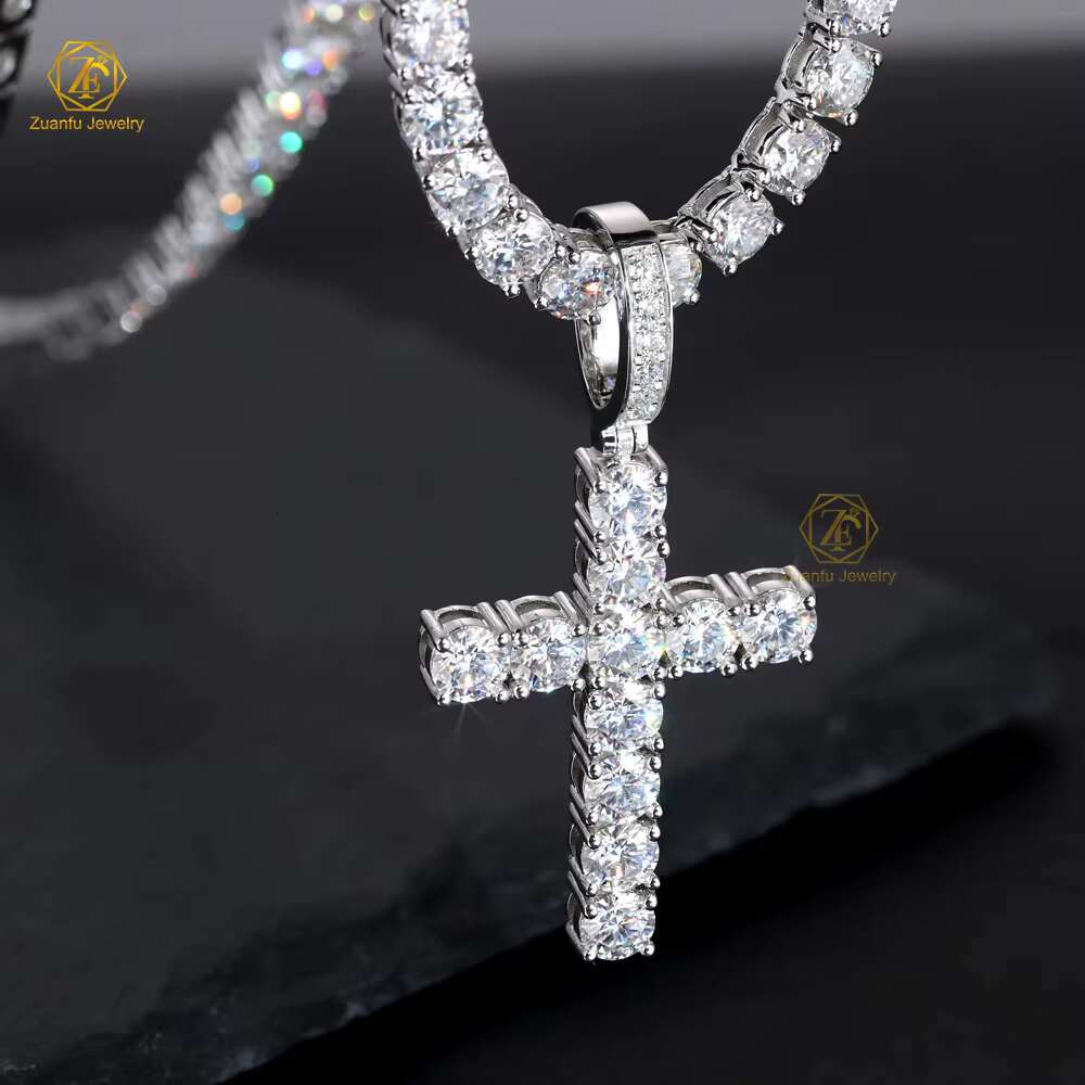 Hip Hop Moissanite Diamonds Custom Necklace Pendant D VVS Moissanite Pendant With Women Men