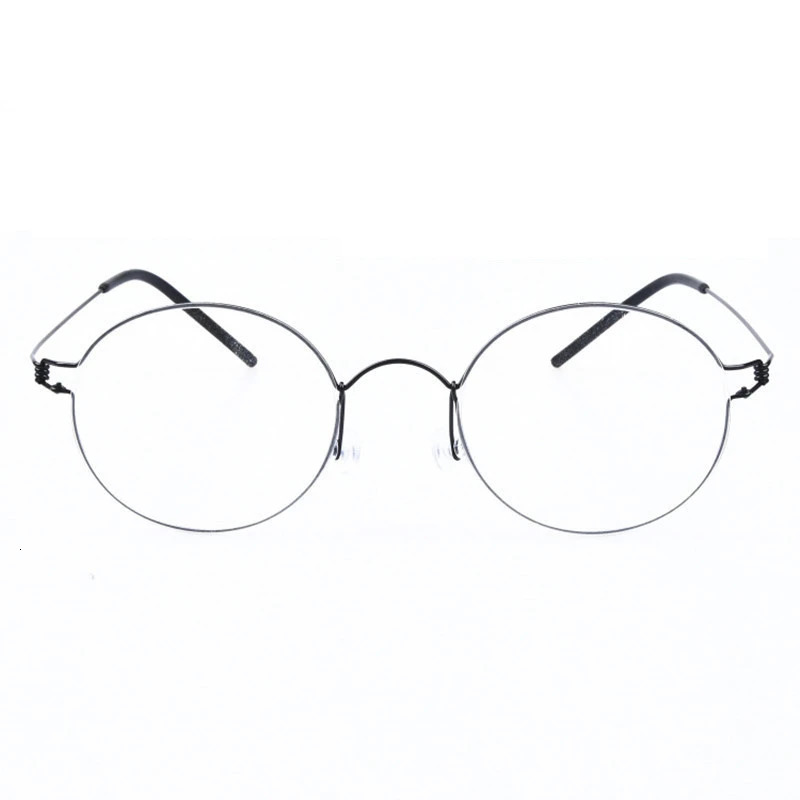 High quality retro round screw free frame for men and women Korean ned ultra light glasses 250410
