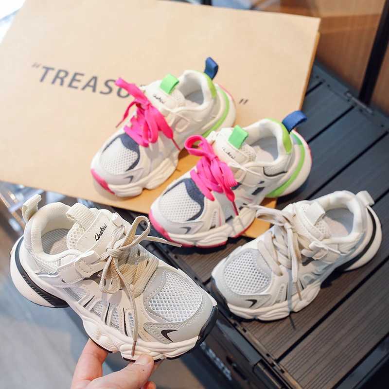 2024 Childrens Summer Sports Shoes Primary School for Boys and Girls Breathable Single Mesh Dad Shoes Sports Running Shoes W251110