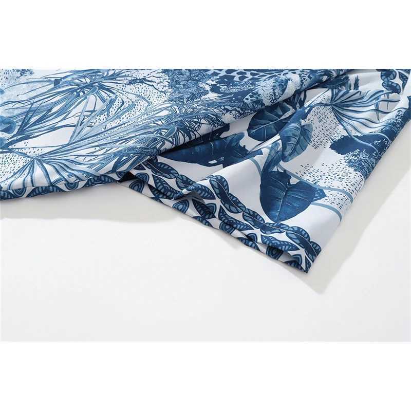 Black fixed print Hawaiian mens summer holiday beach mens shirt mens shirt X250410