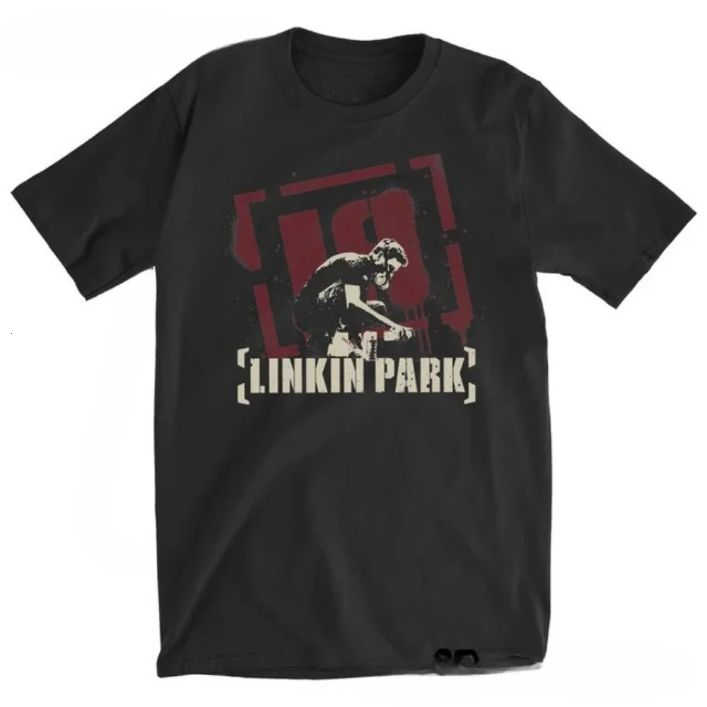 Streetwear Mens Linkin Park Cotton Rock Band T Shirts Summer Trendy Short Skin-friendly Casual Top Male Tee Oversized Unisex 250410