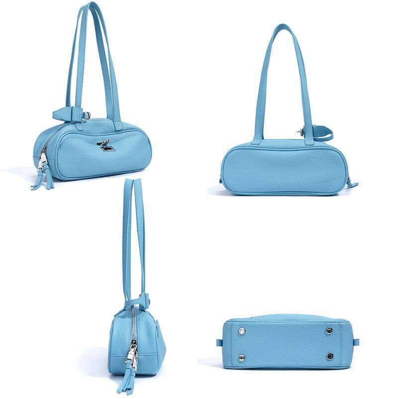 Spring Summer Bright Color Niche Shoulder Bag Minimalist Tote Versatile Commuter Handbag For Women Luxury Genuine Leather Purse St251110