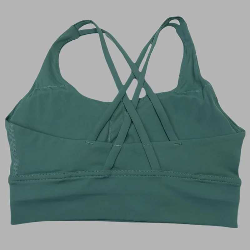 Soft cross back womens sports yoga bra tight and gathered high-strength shock-absorbing fitness running sports braXJ250410