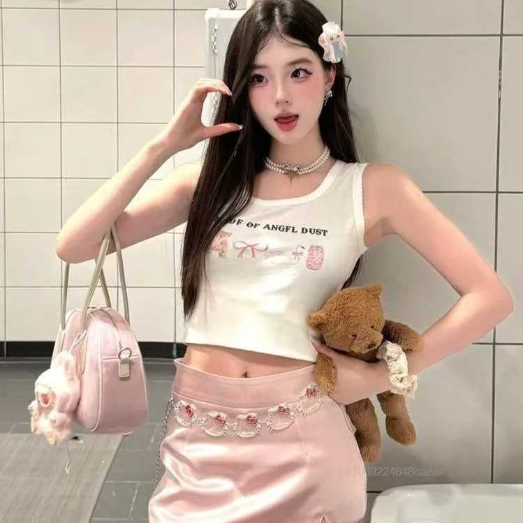 Cute waist chain luxury diamond set metal chain belt Korean version Y2K new version X250410