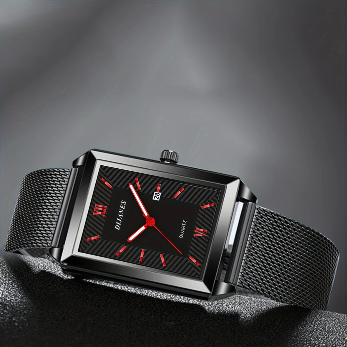 Fashion Mens Business Watches for Men Rectangle Stainless Steel Quartz Wrist Watch Man Casual Leather Watch relogio masculino 251110