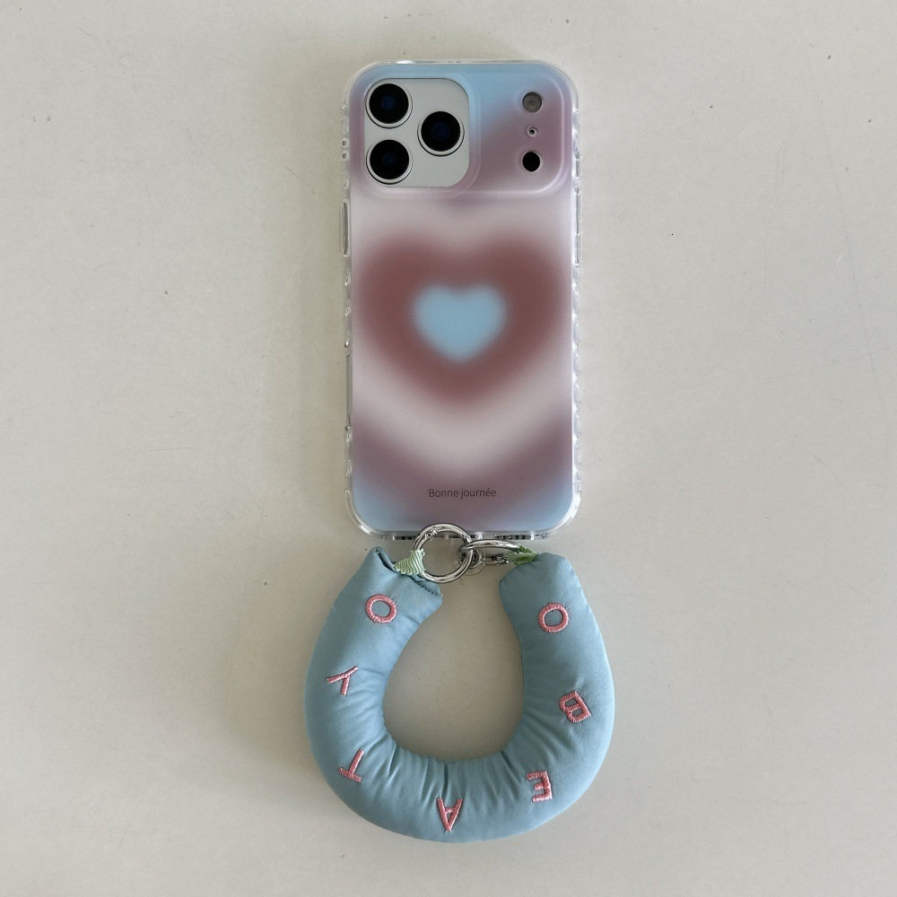 Simple Heart Gradient Phone Case Compatible with iPhone 17/16 Pro Max Cartoon Protective Cover iPhone 15/14 Pro