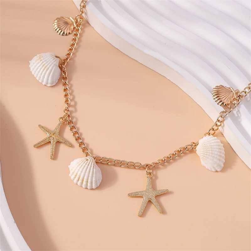 Fashionable starfish shell waist belly chain suitable for hot summer beach sexy belt bikini girls holiday jewelry gifts X250410