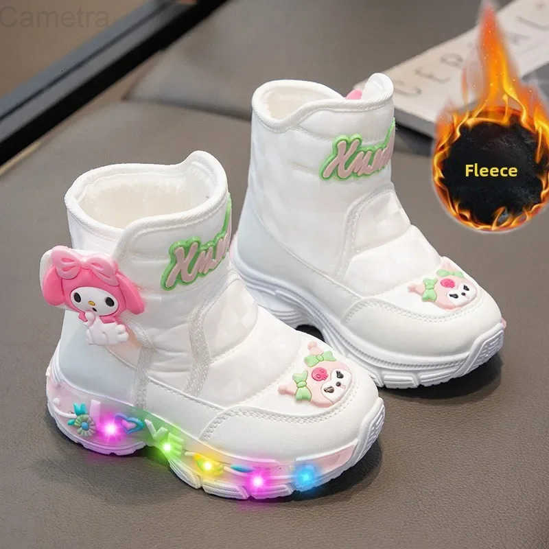 Sanrio Children Snow Boots Girls Princess Boots Cute Melody Non-slip Sport Shoes Thicken Cotton Shoes Baby Soft Cartoon Boots H251110