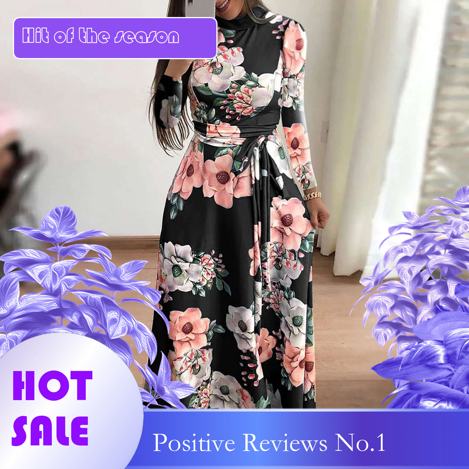 Dongdumaoyi Slim Dresses Casual Sleeve Round Neck Wer Printed Dress Strap Or Length Long Skirt Women S Clothing
