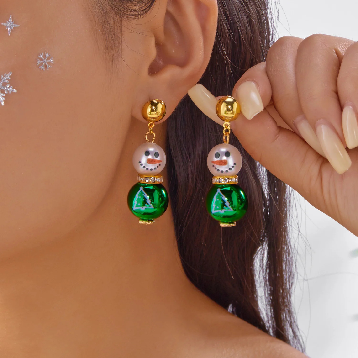 Fashion Christmas Snowman Snowflake Earrings for Women Shiny Crystal Zircon Santa Claus Dangle Earring Girls Party Jewelry Gifts 251031