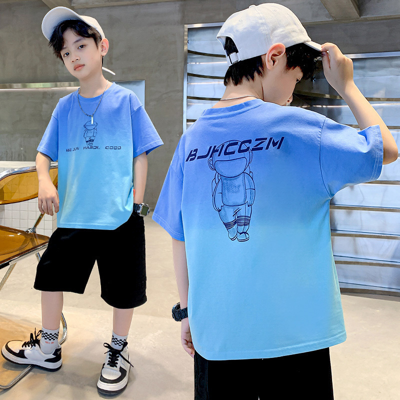 GS- Ddmyshoesvip Cotton Clothing Boys Short Sleeved T Shirt Korean Version Loose And Comfortable New Style Summer Fashion Big Children S Fashion
