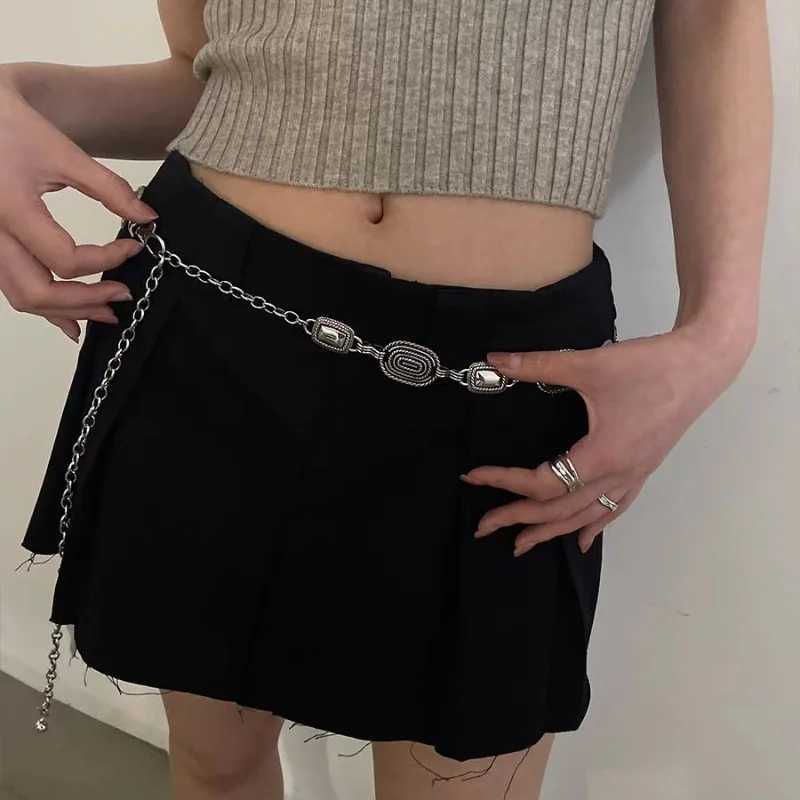 Silver Retro Waist Chain Accessories Metal Chain Belt Wens New Summer Casual Matching Leather Pants Thin Belt Trend X250410
