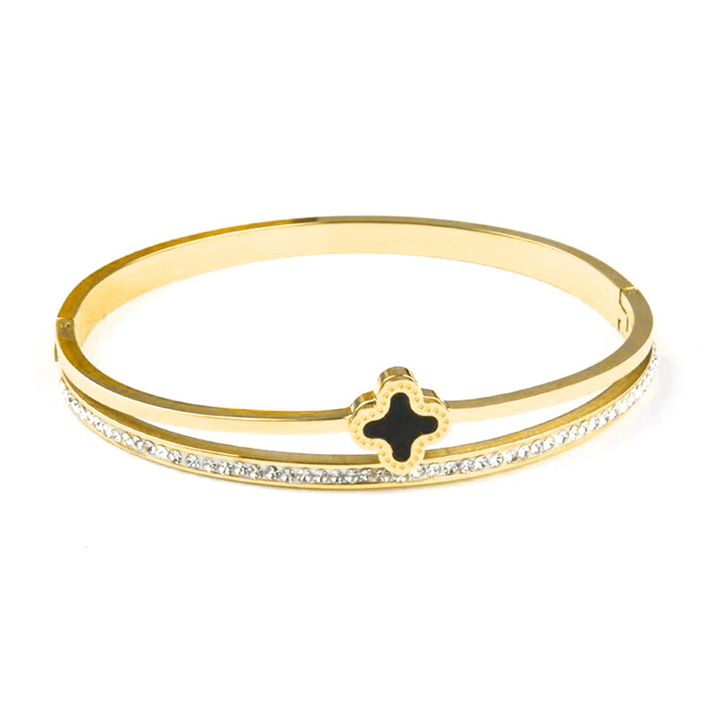 Elegant Diamond-Inlaid Unisex Wristwear - Solid Rose Gold Finish & Secure Snap Clasp