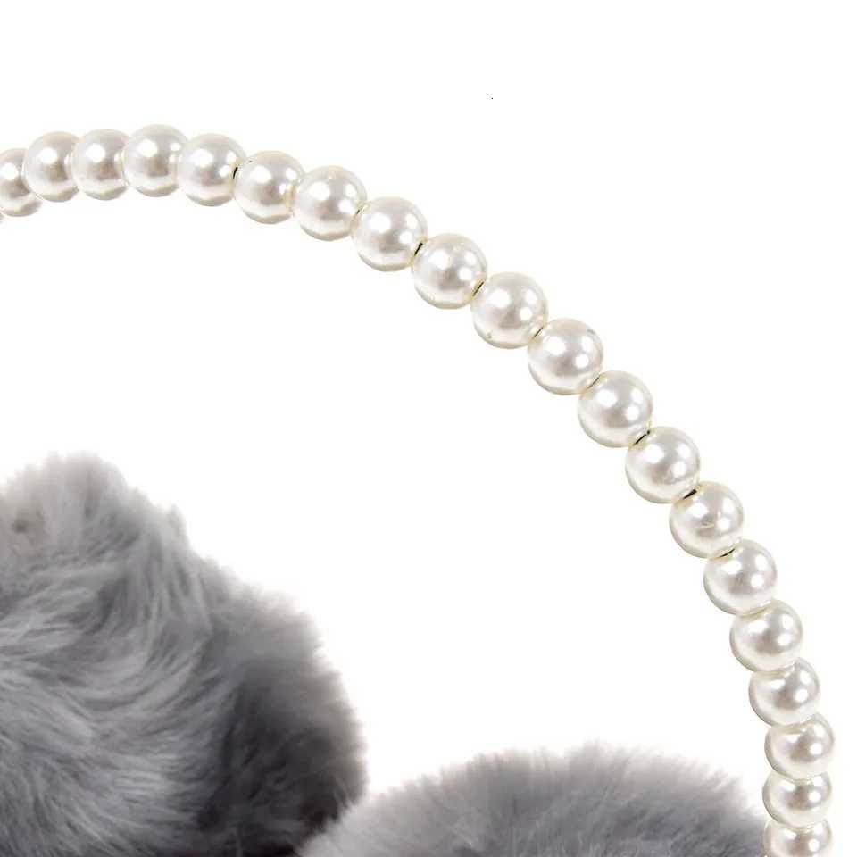 Novelty Pearl Winter Earmuffs Women Fur Earmuff Ear Warmers Girls Imitation Rabbit Plush Warm Ear Muff Ear Hair Accessories W251110