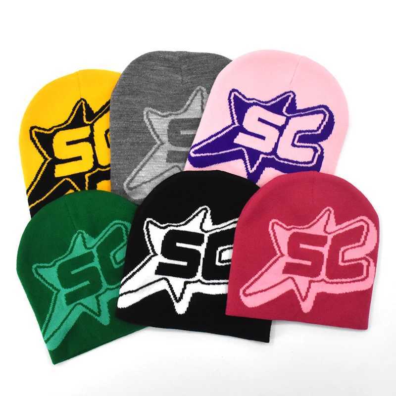 New Beanie Wool Cap Y2K Women Men Winter Autumn Warm Knitted Bonnet Cap Soft Wool Skullies Beanies SC Printing Caps Boys GiftsXJ251110