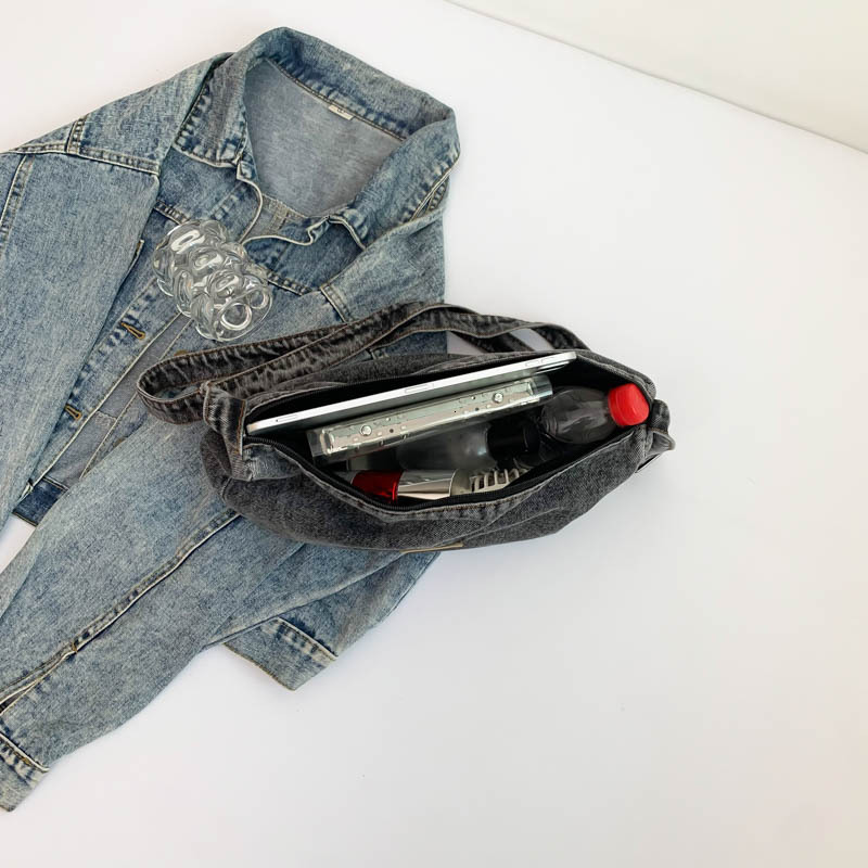 Women's New Shoulder Simple Ladies Cross-border Denim Dumpling College Student Fashion Canvas Bag