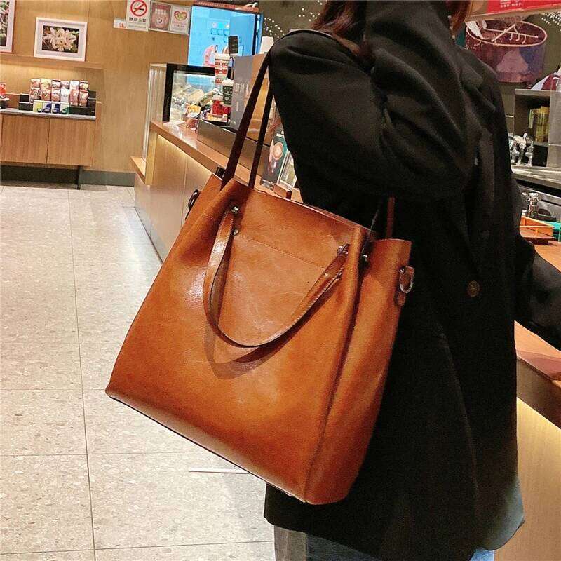 Burminsa Retro Cowhide Genuine Leather Handbags For Women 2025 Luxury Designer Work Tote Shopping Ladies Shoulder Crossbody Bags