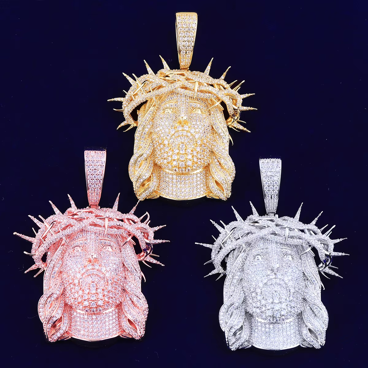 Hip hop spine Jesus necklace pendant 925silver Moissanite chain hip-hop jewelry