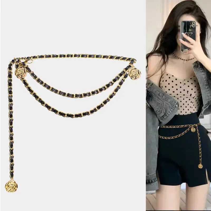 High quality metal waist belt used for webbing circular flower garlands camisoles tying ropes Fem thin waist belts dresses decorations X250410