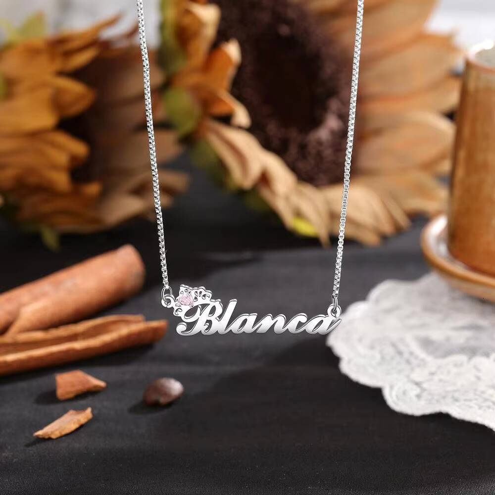 Custom 925 Sterling Silver Zircon Moissanite Diamond Initial Letter Customized Name Pendant Fashion Jewelry Necklace