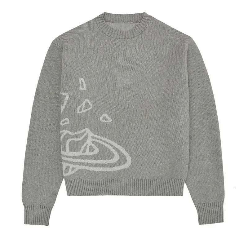 2024 Y2k Traf Ladies Black Thermal Top Men's Loose Comfortable Clothes Sweater Planet Cosmic Star Knit Jumper Teen