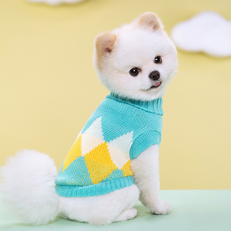 Free shipping Pet Supplies Dog Coats Jackets Pet autumn winter warm colored sweater with elastic collar knitted woolen clothes for dogs cats