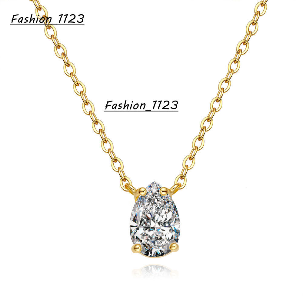 9 Simple Jewelry 18K Gold 925 Silver Teardrop Pear Cut VVS1 GRA 15ct Moissanite Pendant Fine Chokers Necklaces for Women