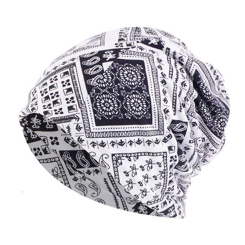 4pcs Unisex Classic Paisley Print Beanie Hip Hop Womens Loose Fit Lightweight Stretchy Skull Cap BreathableXJ251110