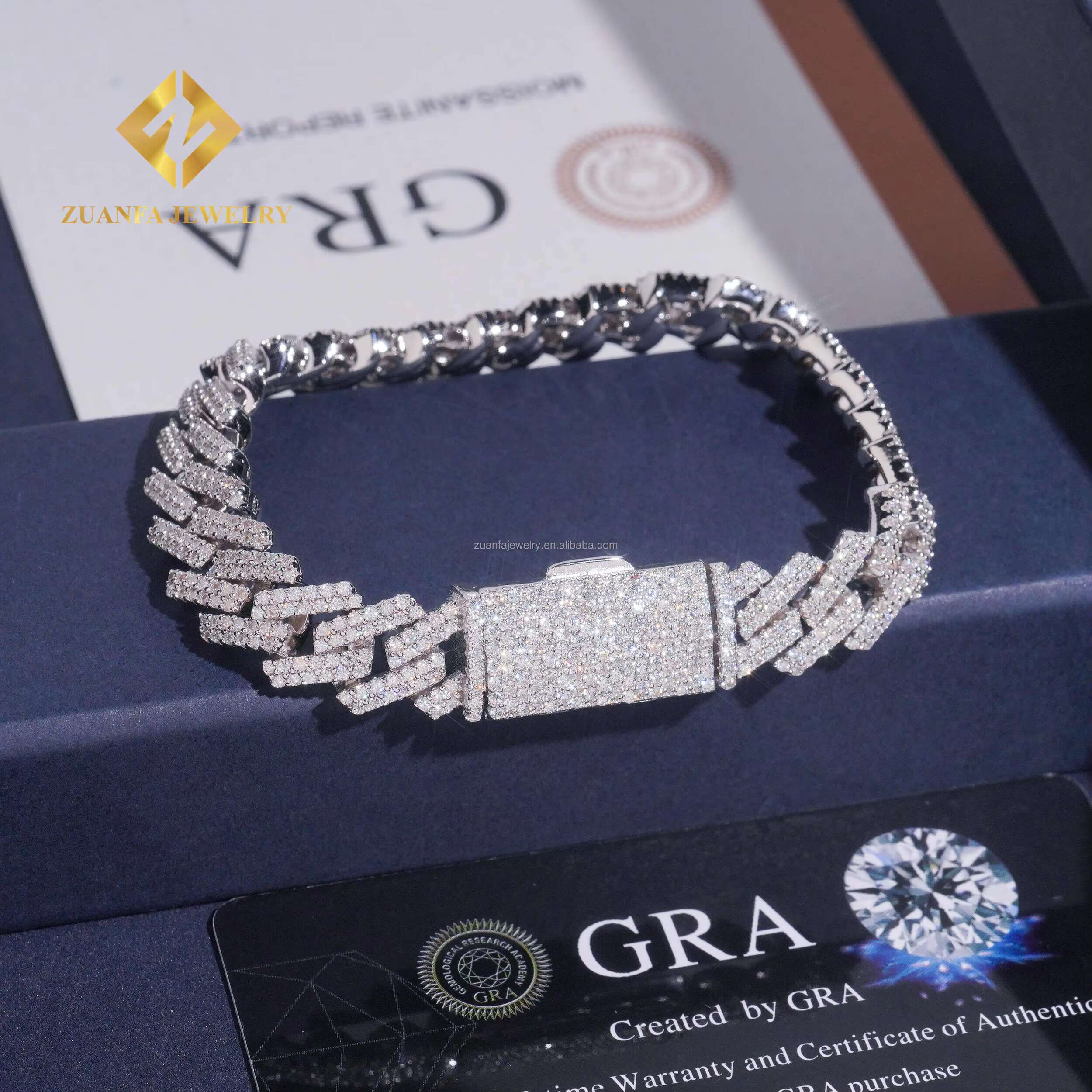 Under the Fire Bus, Rap Singer 12mm Ice Cold Men's Hip Hop Jewelry Pass Tester Vvs1 Moissanite Miami Cuba k