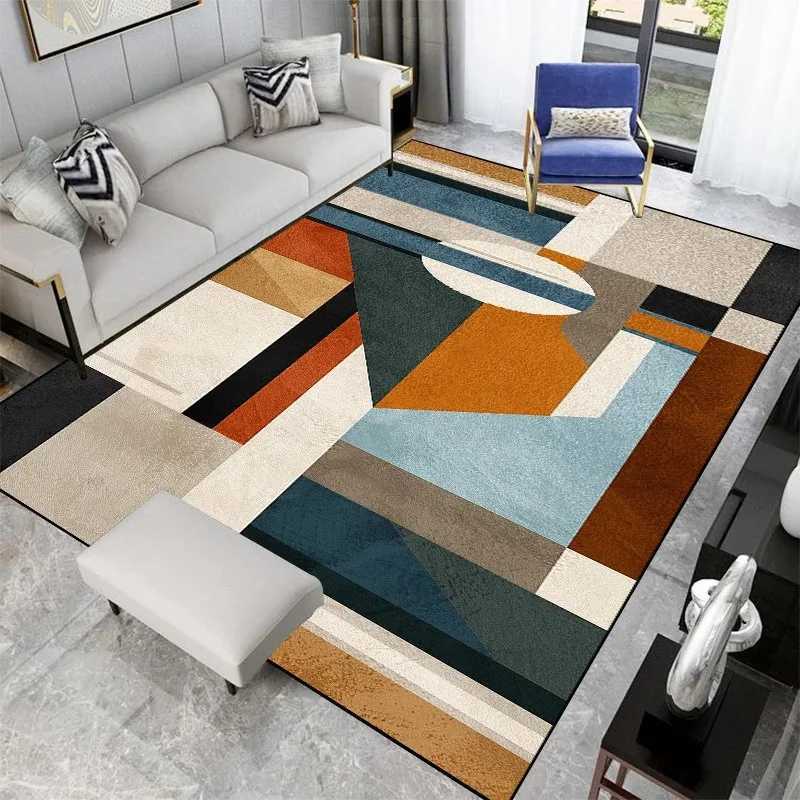 Modern Geometric Carpet Mat Colorful Abstract Pattern Home Decoration Rug for Living Room Contemporary Artistic Floor Design Y251110