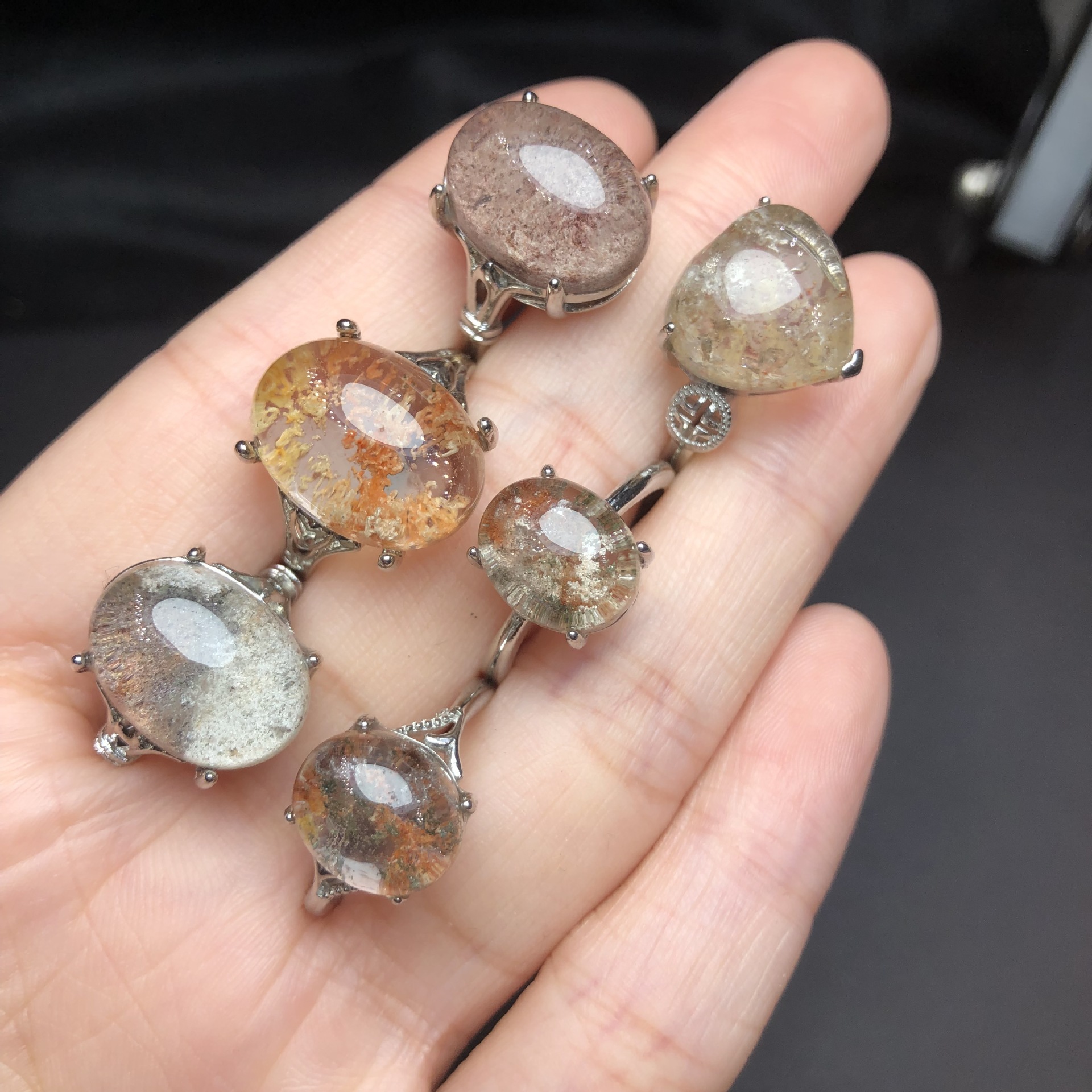 Natural Colored Ghost Ring Copper Designer Ring Inlaid With Fashionable, Elegant And Exquisite Women's Styles Available For Cross-border Fashion 