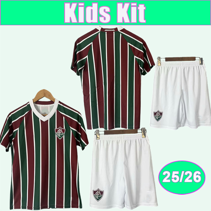 25 26 Fluminense Kids Kit Soccer Jerseys T.SILVA IGNACIO SAMUEL XAVIER F.BERNAL R.AUGUSTO MARTINELLI EVERALDO GANSO KENO Home Football Shirts
