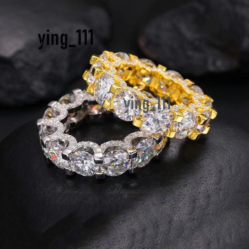 Fine Engagement Jewelry 18k Gold Plated 925 Sterling Silver Vvs Moissanite Diamond Wedding Ring for Men Women