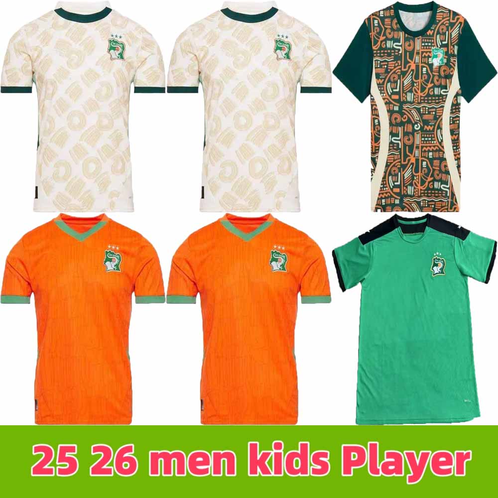 25 26 Ivory Cote dIvoire Jersey Camiseta Futbol Vintage CoastS 2025 Football Shirt Tops Soccer Jersey Men Home Away Trikot Player version Fans