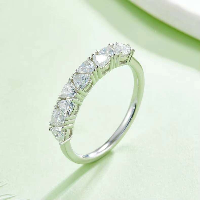 China Wholesale 925 Silver Jewelry Set Ring Moissanite Jewelry Silver Female Wedding Proposal Moissanite Diamond Ring
