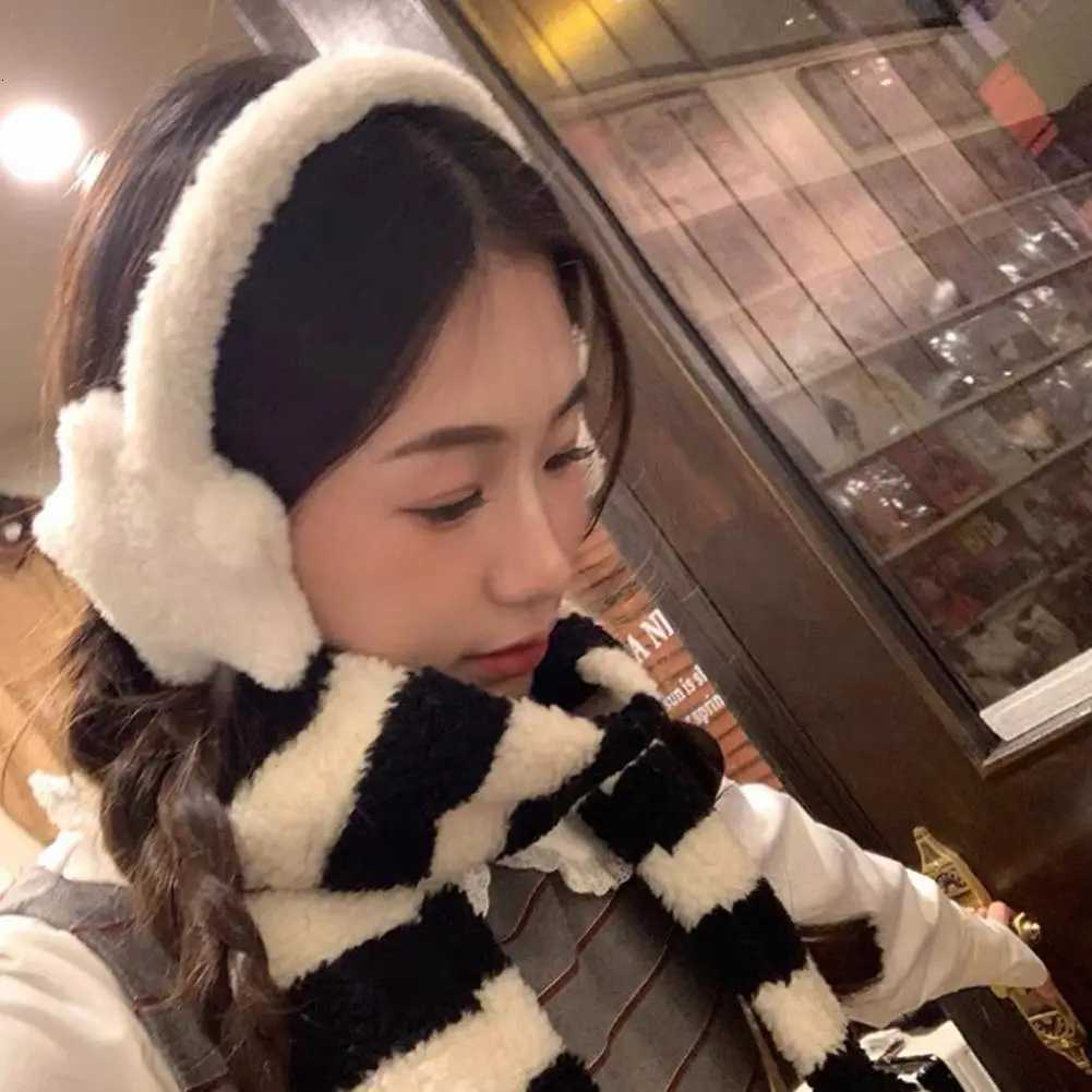 New Y2K Star Fluffy Earmuffs Earplugs Cold Protection Women Ear Cover Keep Warm Solid Color Plush Earmuffs Cycling Accessories W251110