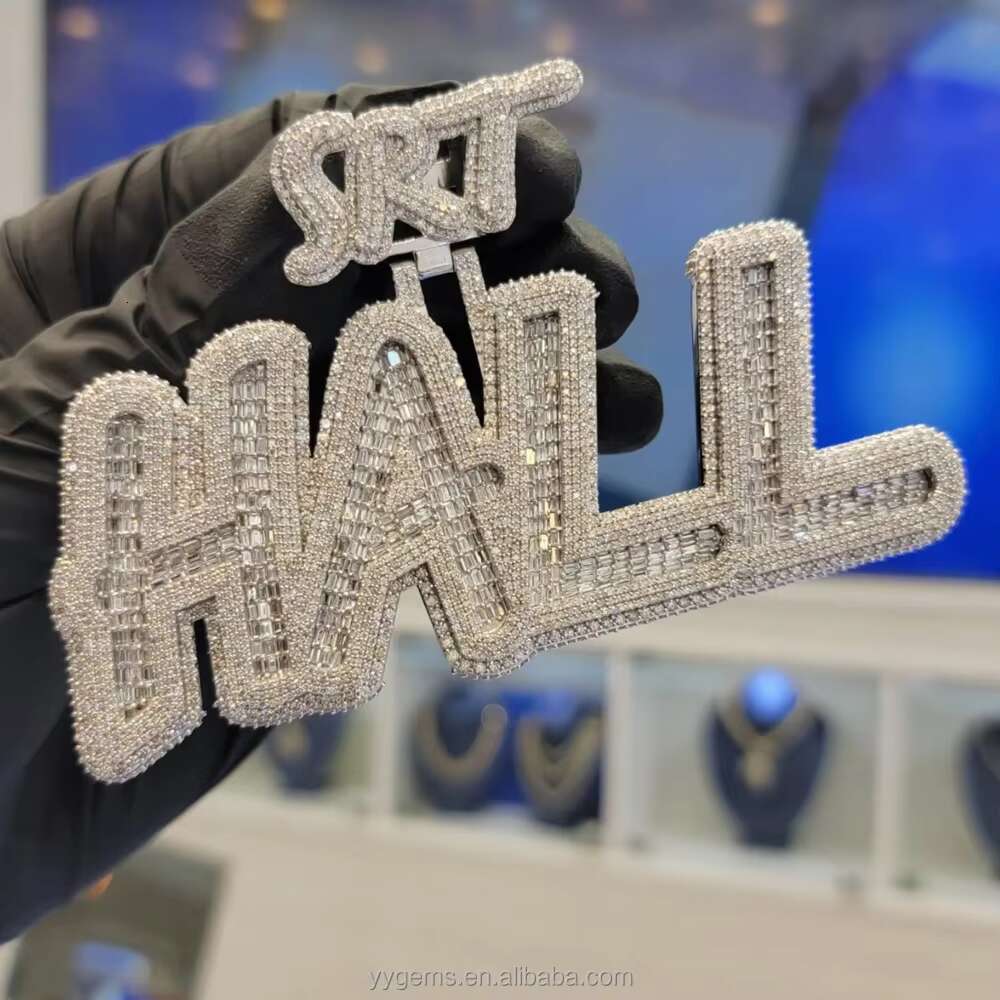 Custom Diamond Pendant S925 Silver Letter//name Iced Moissanite 18k Gold Plated for Rapper Hip Hop Charms Cuban Jewelry
