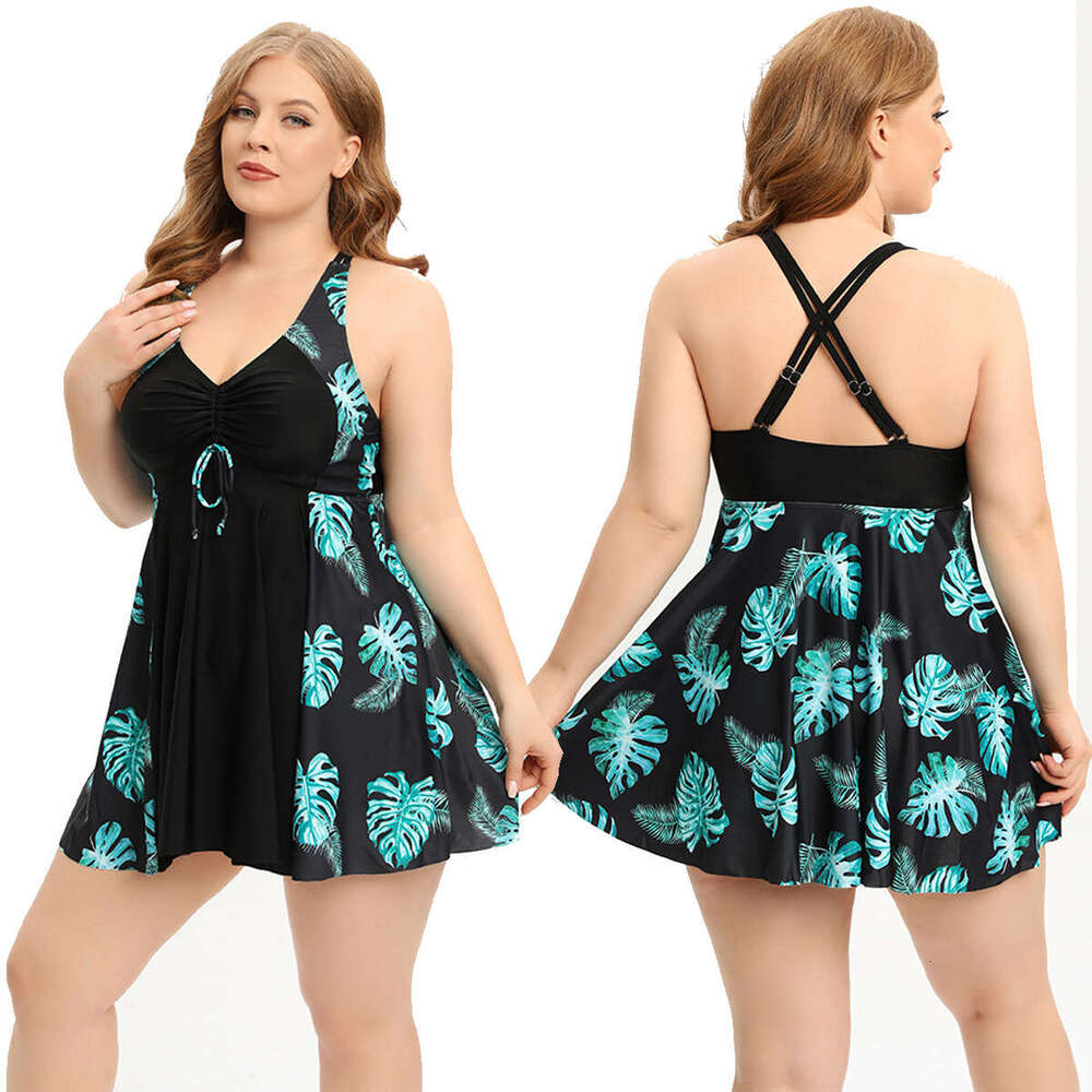 European American plus size women's conservative split skirt swimsuit 2025 new style chic and elegant clothing