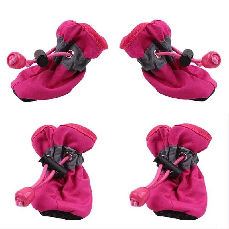 4 pieces of pet dog rain shoes anti slip and waterproof dog rain shoes thick hot dog rain shoes T2504010