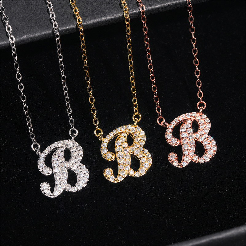 2025 New Personalized Letter Pendant 925 Silver D Moissanite Full Set Necklace Accessories Mens and Womens Pendants