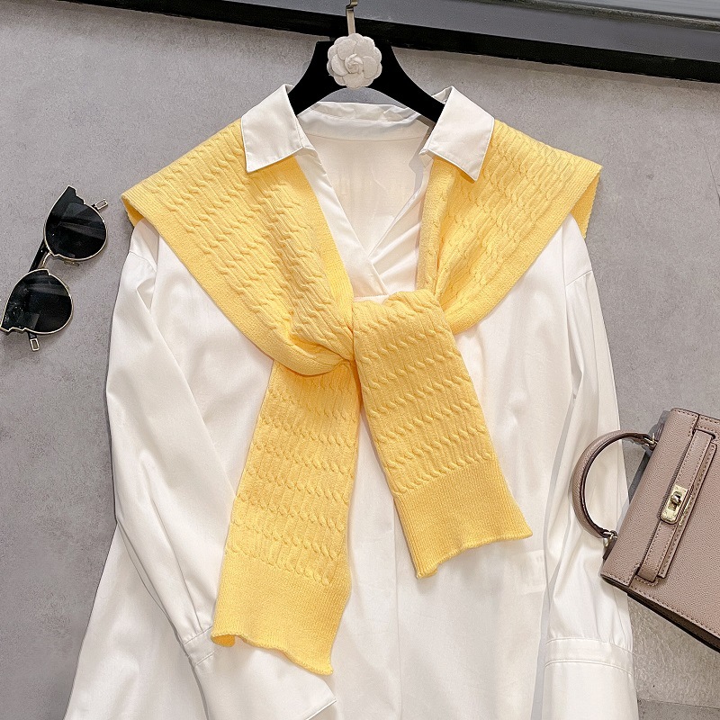 K357 2025 Korean knitted women's solid color shawl outer wear temperament high-end twist classic soft fashion all-match style
