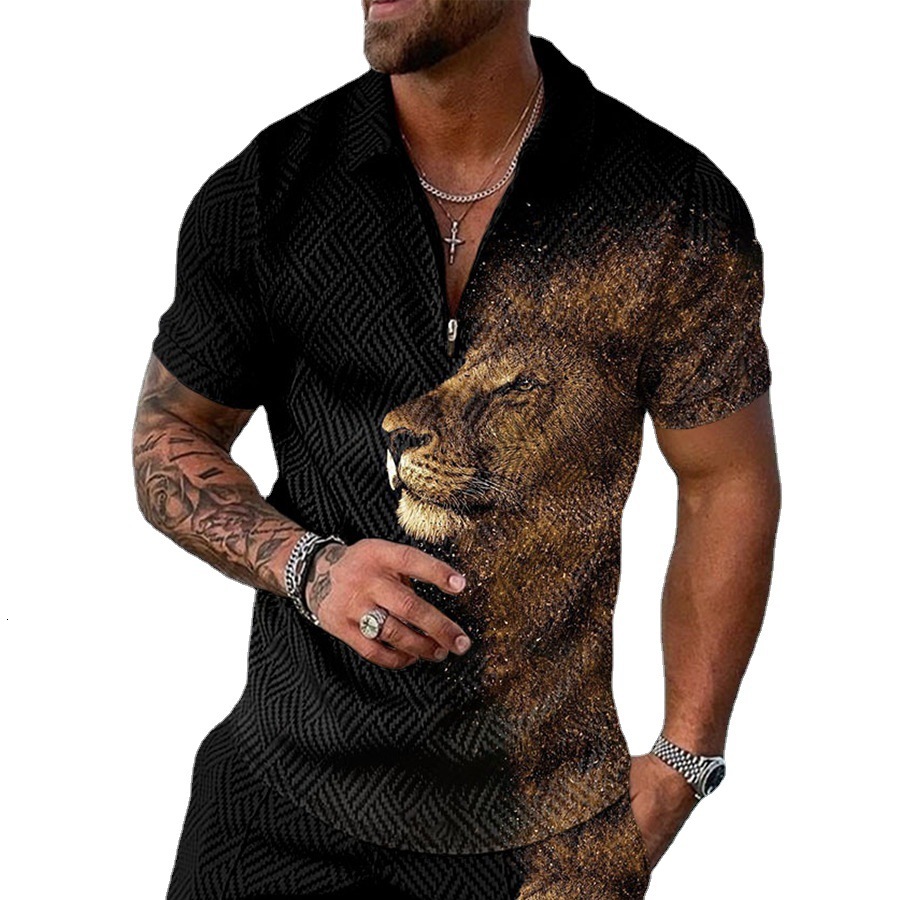 Polo new casual short sleeve 3D graphic summer everyday T-shirt