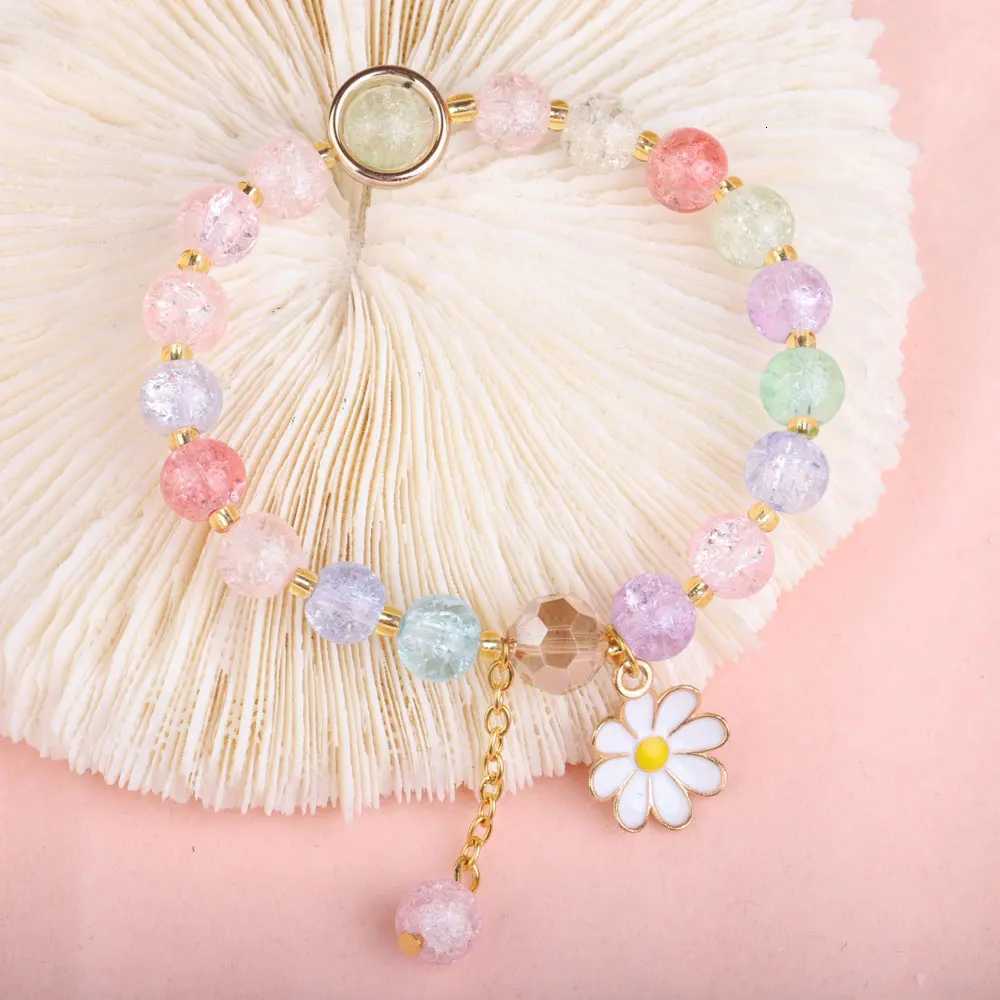 Lucky Popcorn Crystal Bracelet New Korean Daisy Flower Multicolor Glass Beads Bracelets For Women Girl Jewelry Lovely GiftT251110