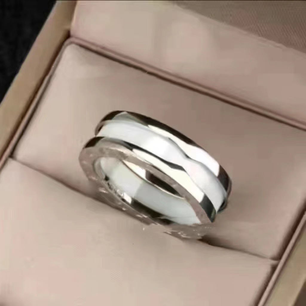 Fashion Ring Black Ceramic Spring Ring European And American Fashion Narrow Edition Charity Edition Designer Ring Wide Edition White Ceramic Couple Ri