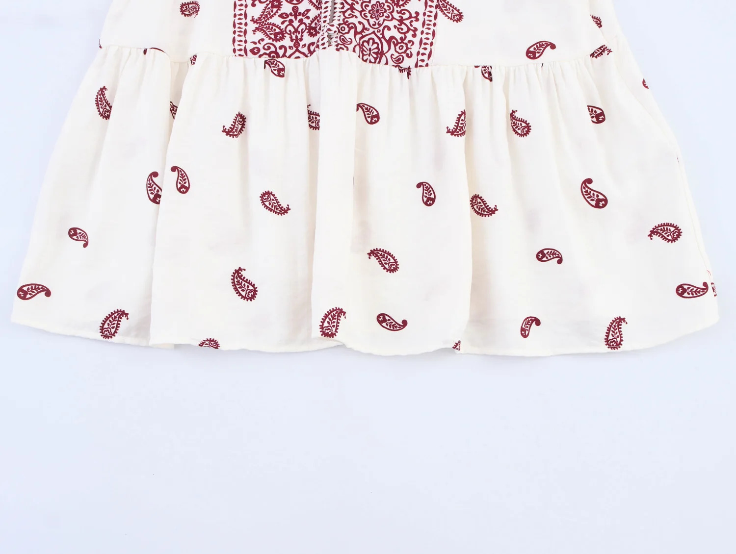 European and American style printed fancy tassel loose casual long sleeved shirt 250410