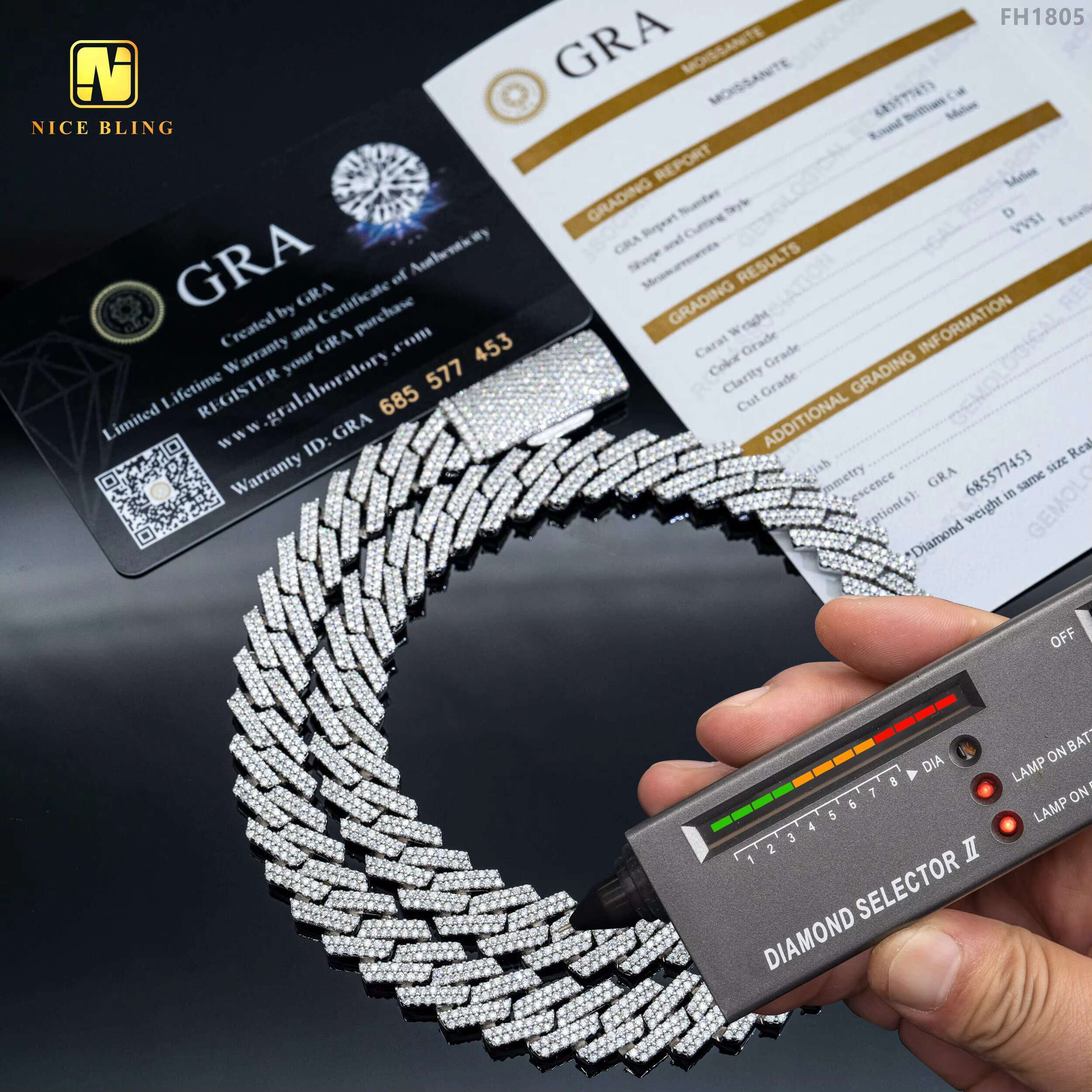 Iced Out Miami Cuban Chain Hip Hop Jewelry Necklace S925 Moissanite Diamond Cuban Link Chain 12mm sharp Cuban Necklace Bracelet